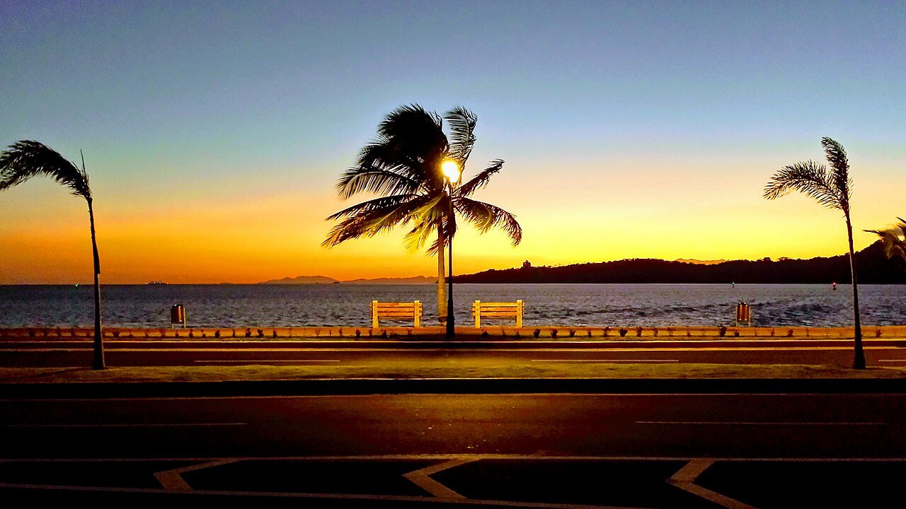 Sunset over the Pacific from the Amador Causeway, Panama City